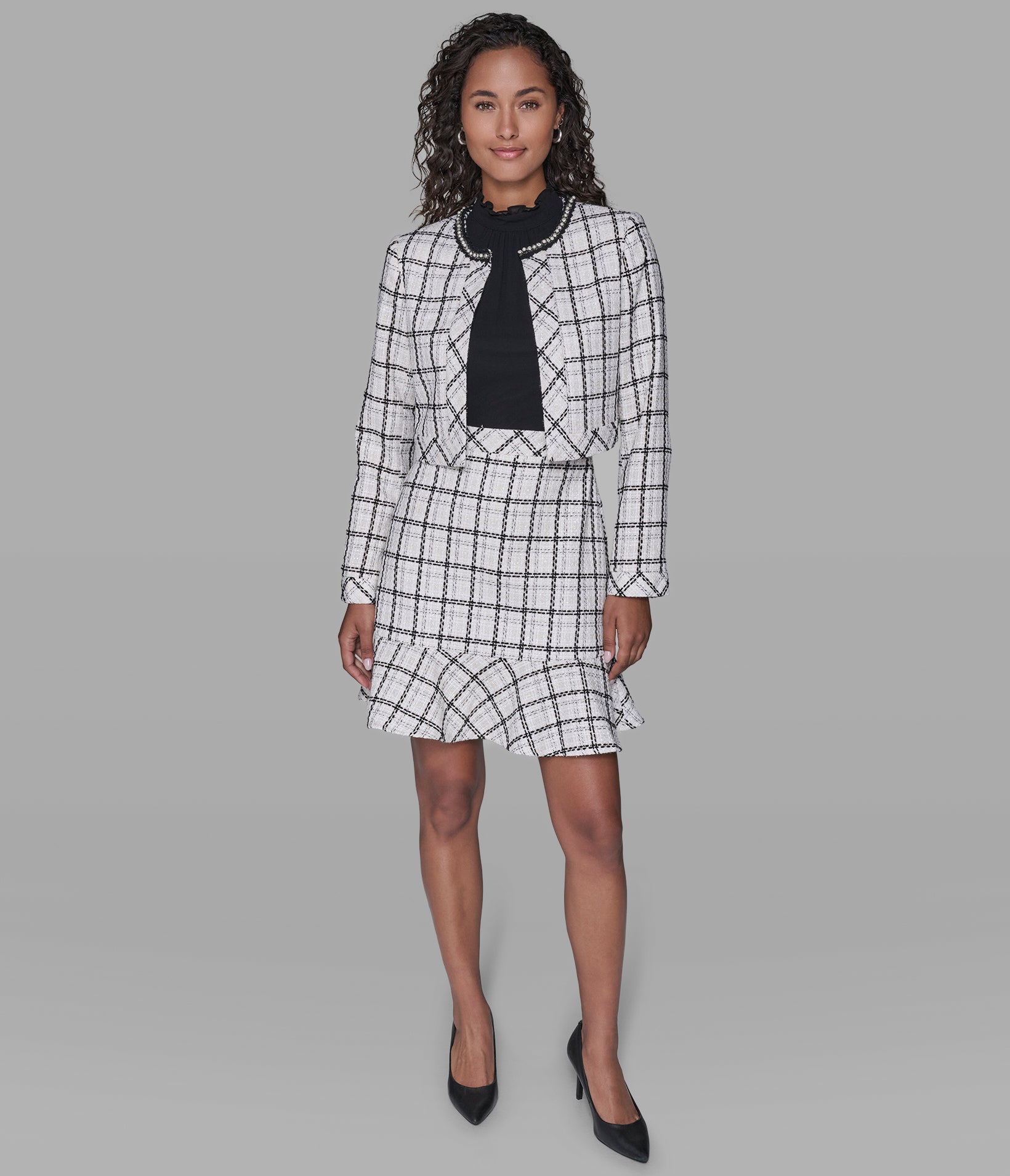 PLAID TWEED JACKET VIEW 4