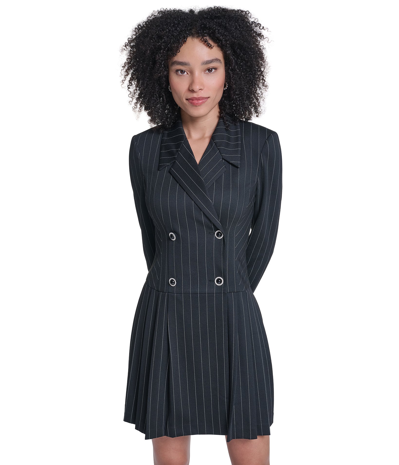 PINSTRIPE BLAZER DRESS VIEW 4