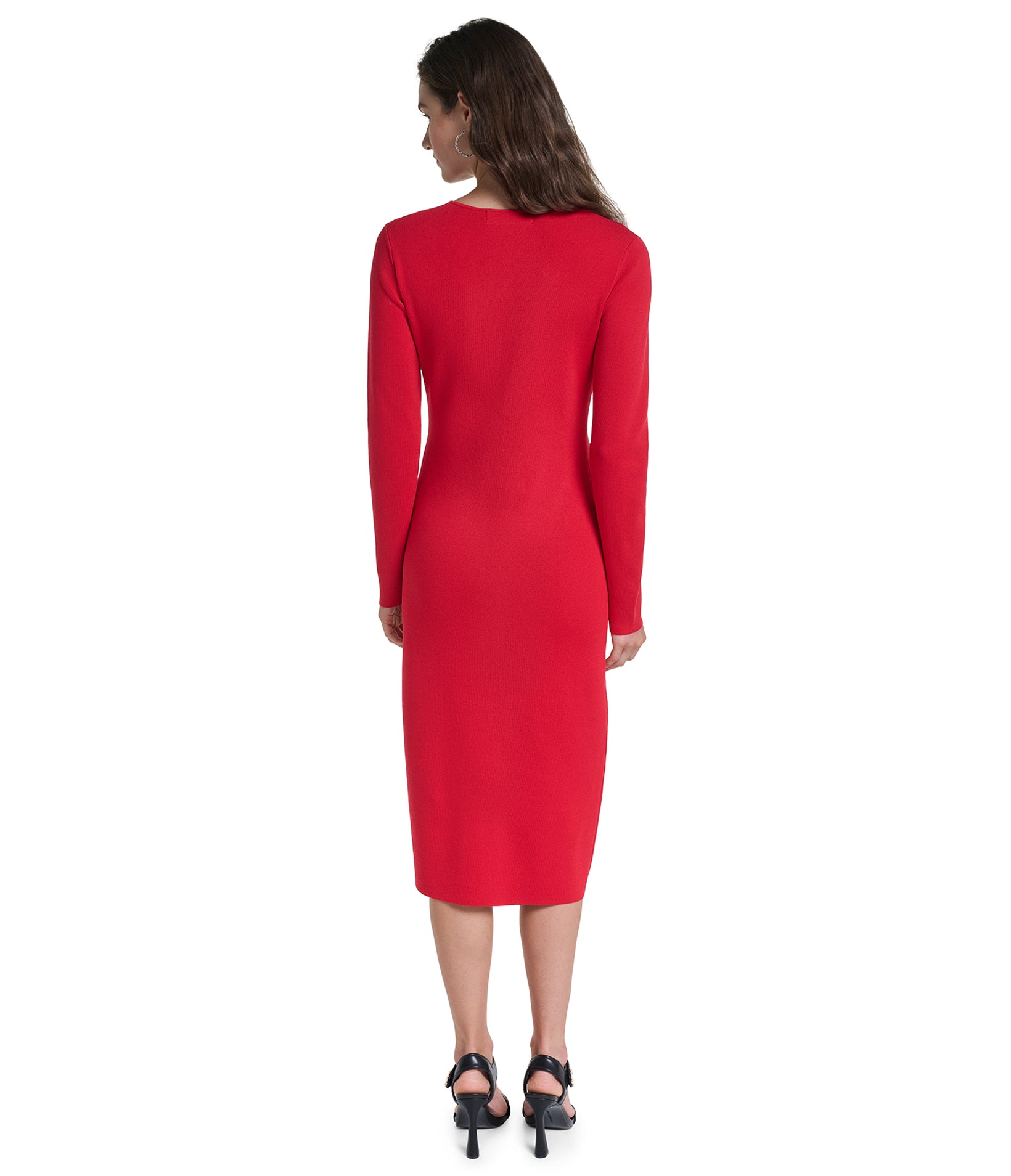 PEARL BUTTON MIDI SWEATER DRESS VIEW 2