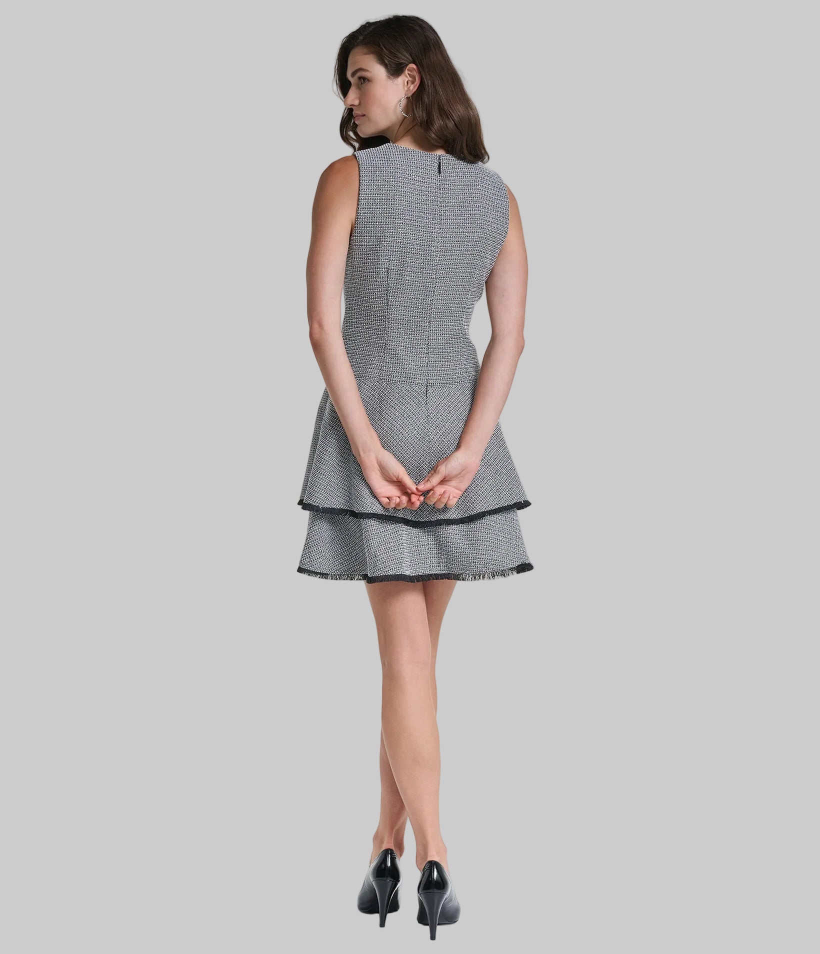SLEEVELESS BOW A-LINE DRESS VIEW 4