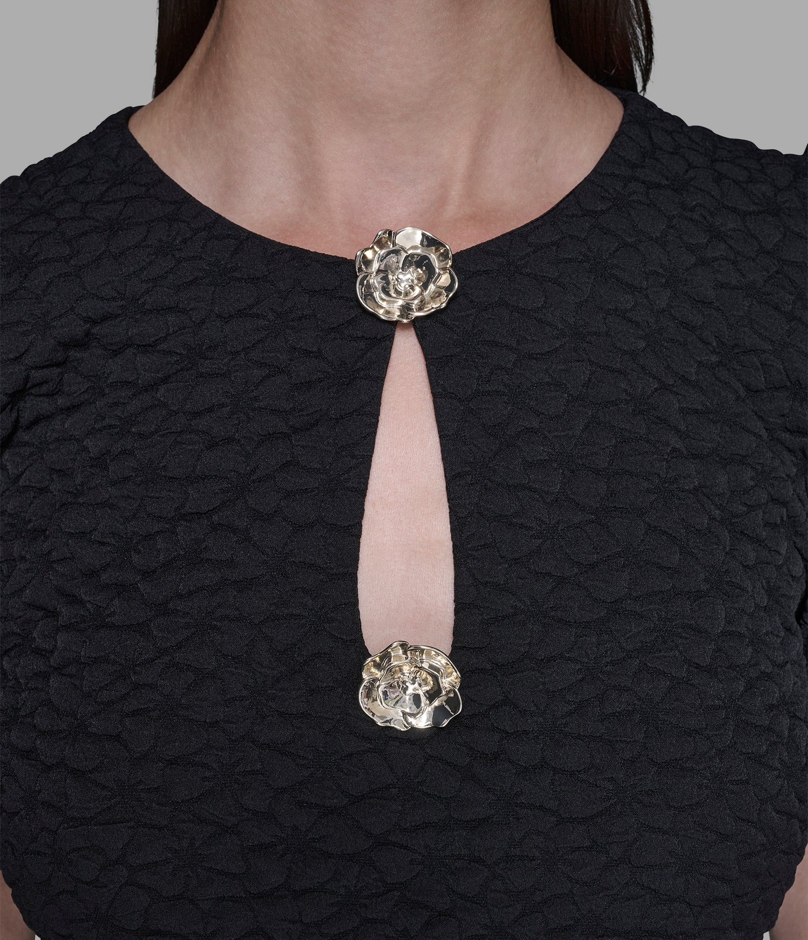 FLORAL JACQUARD DRESS WITH PUFF SLEEVES VIEW 5 | Women's Dresses & Jumpsuits