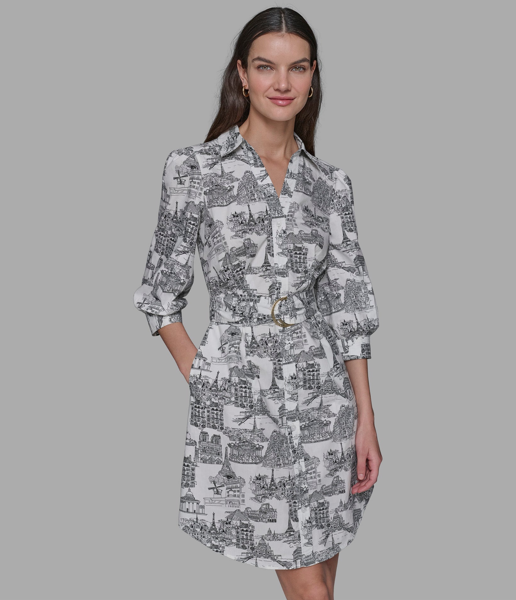 TOILE SKETCH SHIRT DRESS VIEW 4 | Women's Clothing