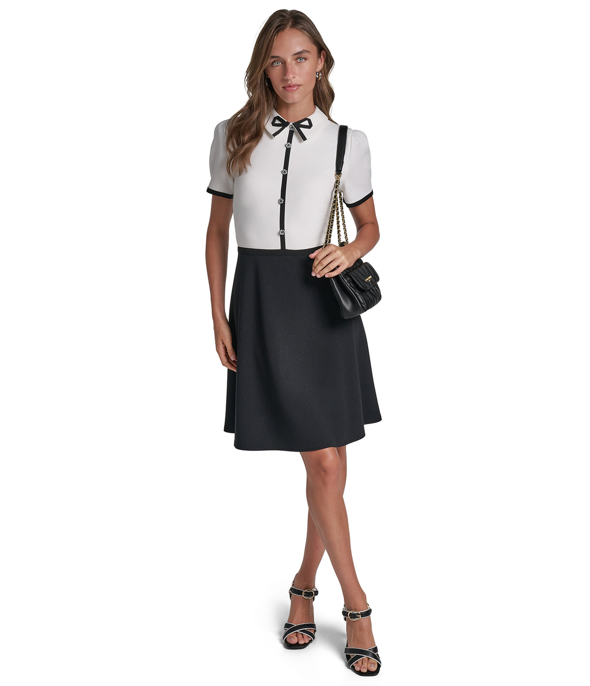 A LINE DRESS WITH BOW VIEW 1