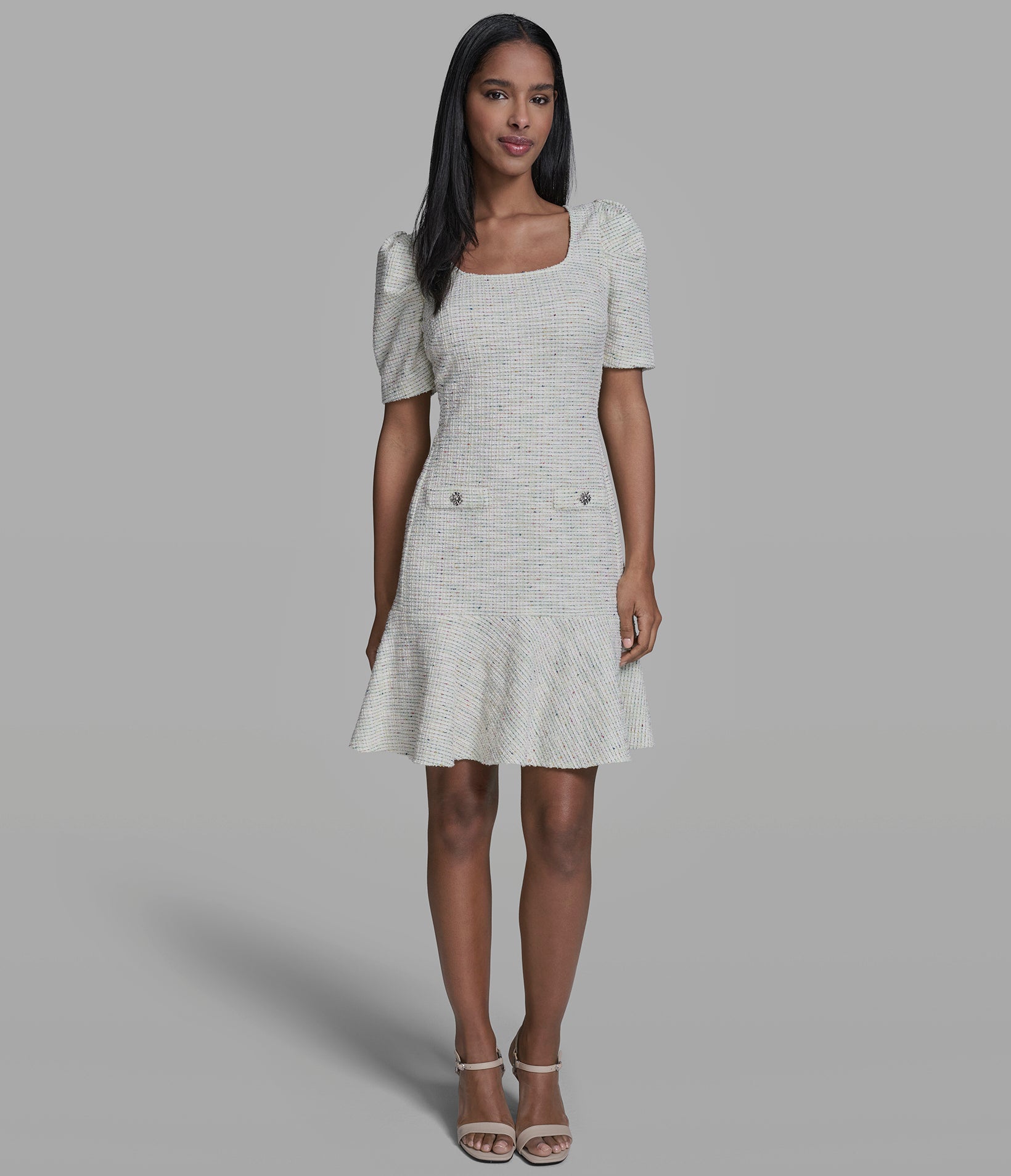 KNIT TWEED DRESS VIEW 4 | New Women's Clothing