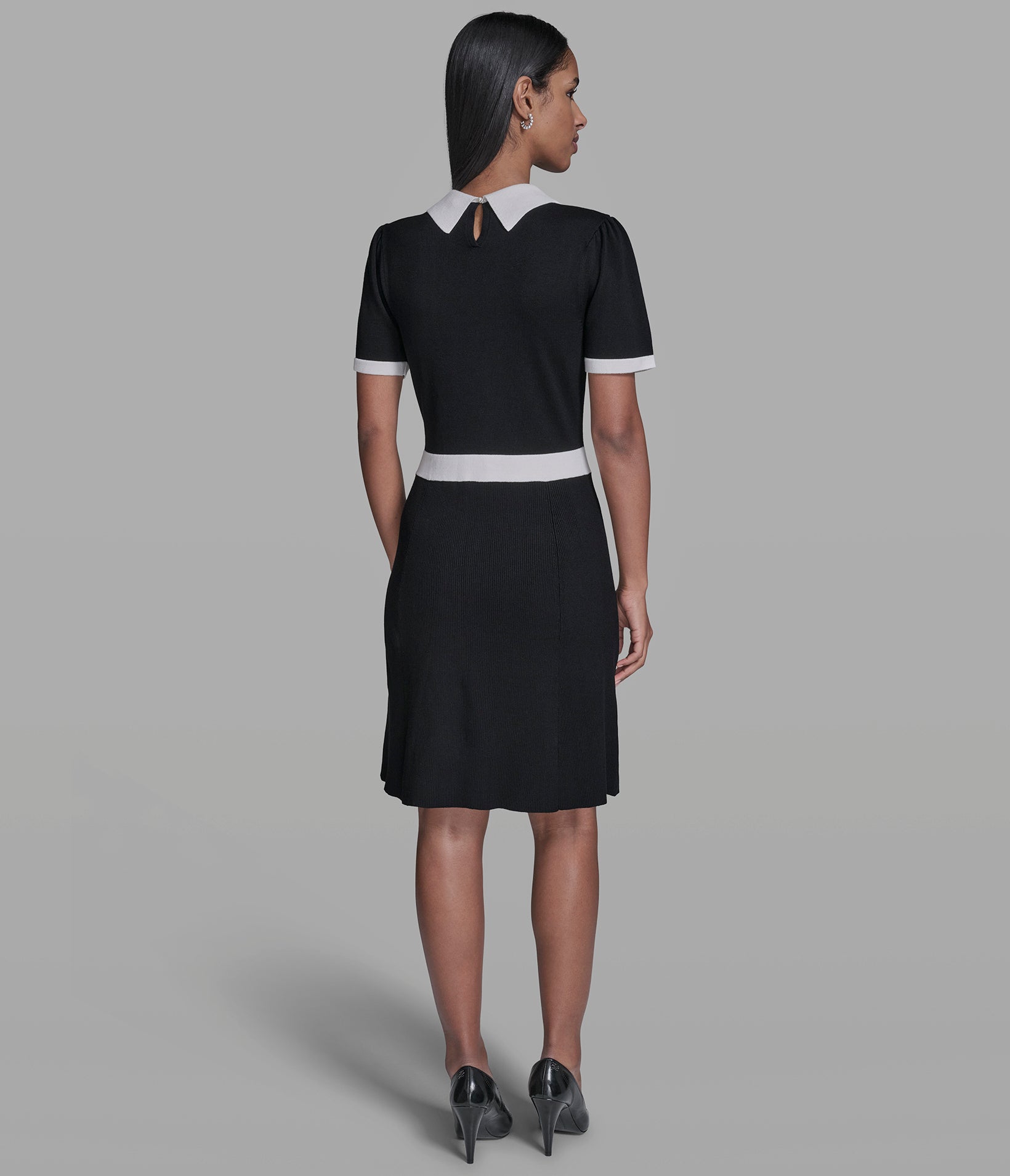 SWEATER DRESS WITH CONTRAST BANDING View 2 | New Women's Clothing