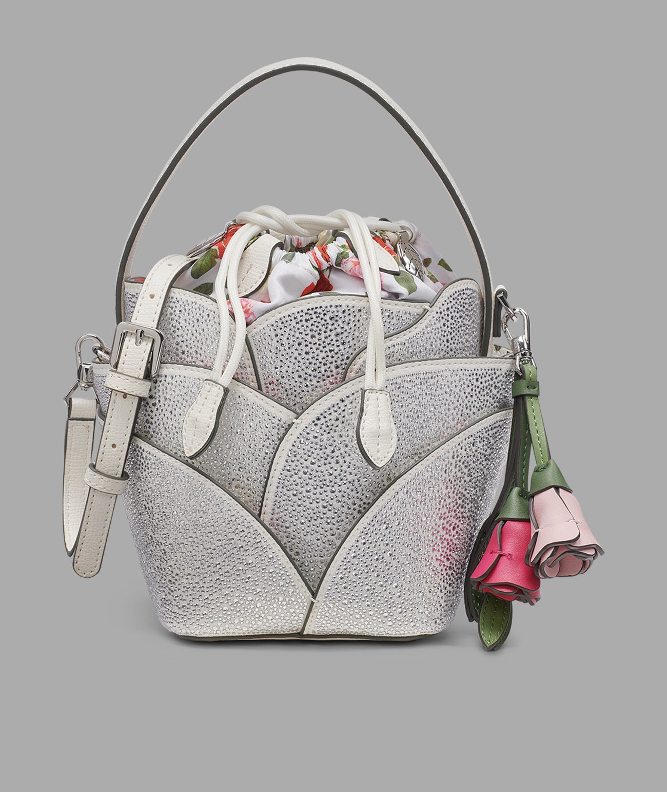 IKON FLOWER BUCKET BAG WITH RHINESTONES View 1 | Women's Bags