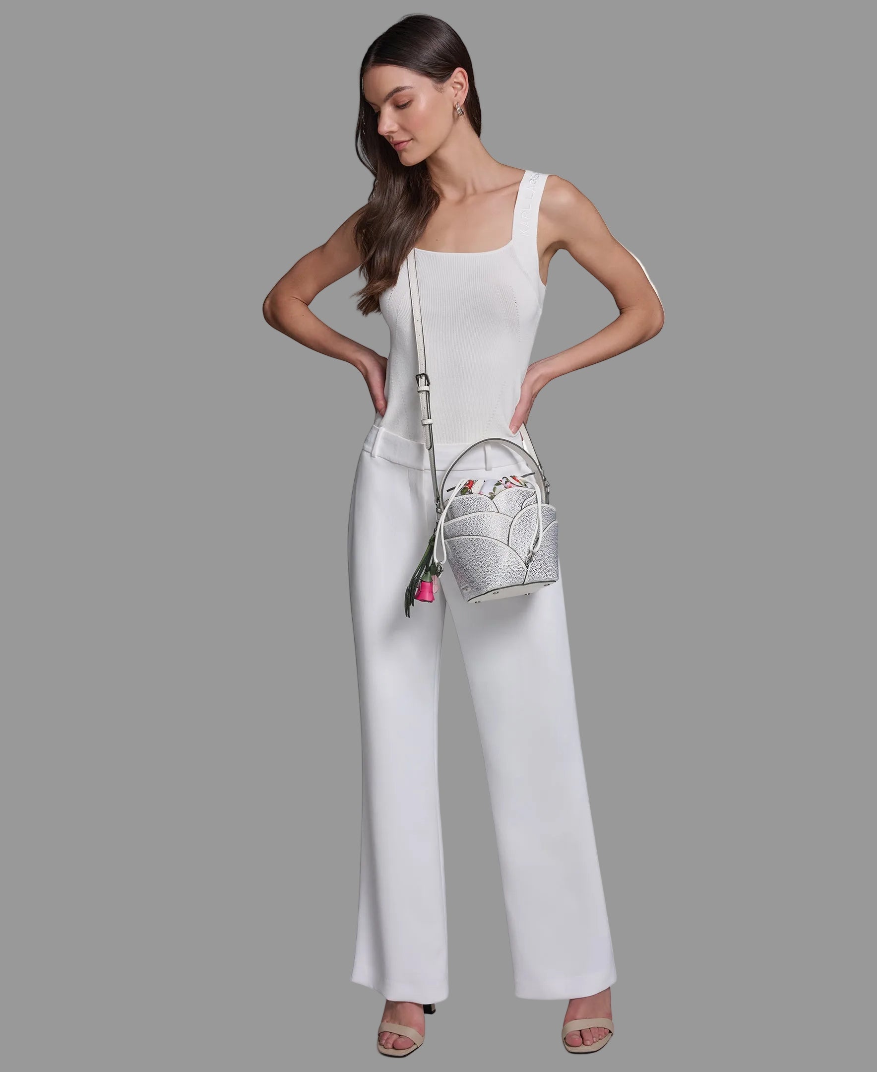 IKON FLOWER BUCKET BAG WITH RHINESTONES VIEW 9