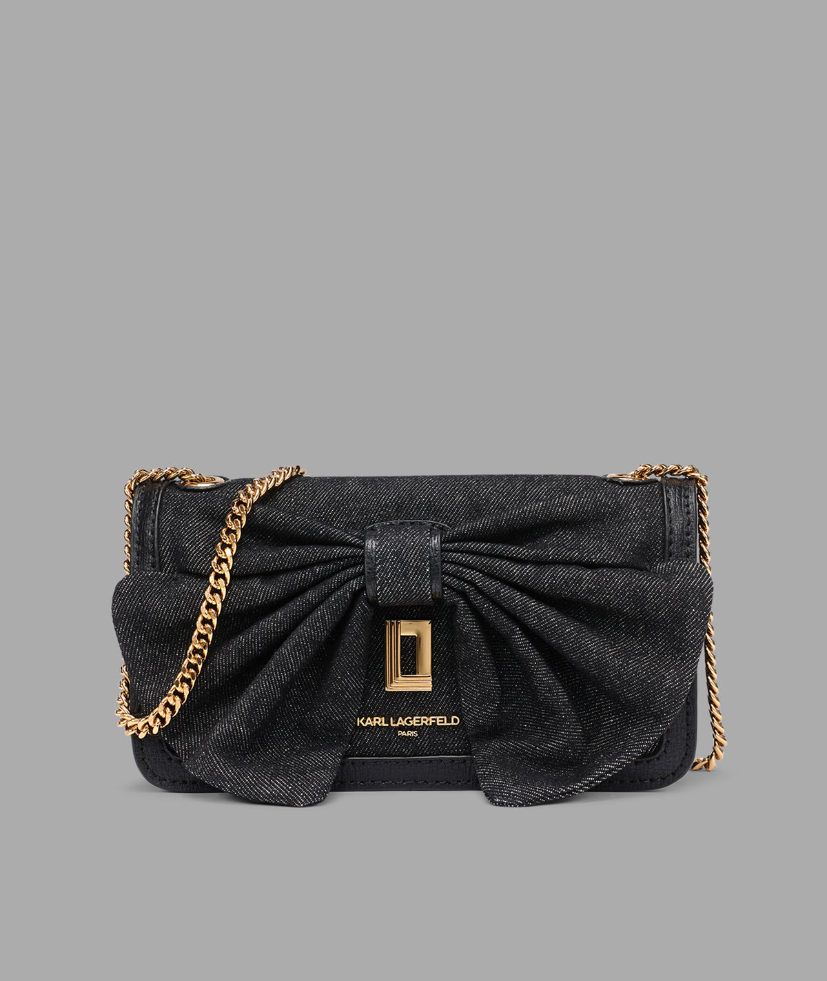 KOSETTE DENIM SHOULDER BAG WITH BOW