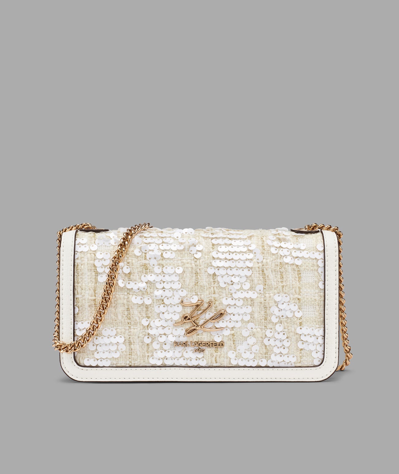 KOSETTE SEQUIN TWEED SHOULDER BAG VIEW 1