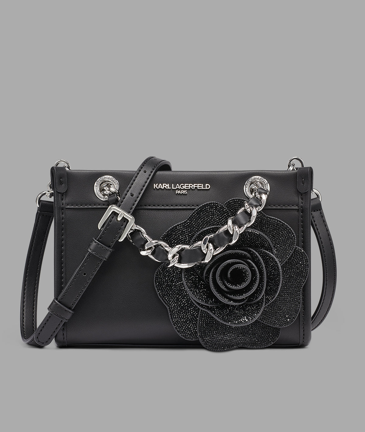 SAVOIE SMALL LEATHER CROSSBODY WITH FLOWER
