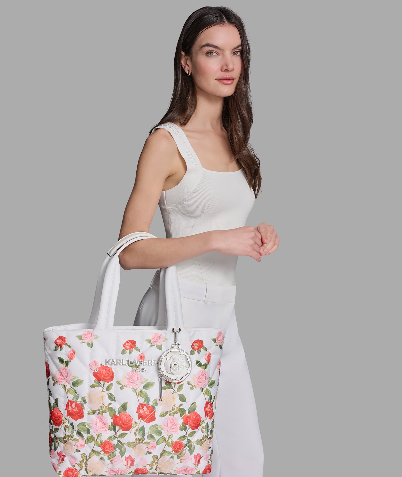 VOYAGE NYLON TOTE WITH FLOWER VIEW 6 | Women's Totes