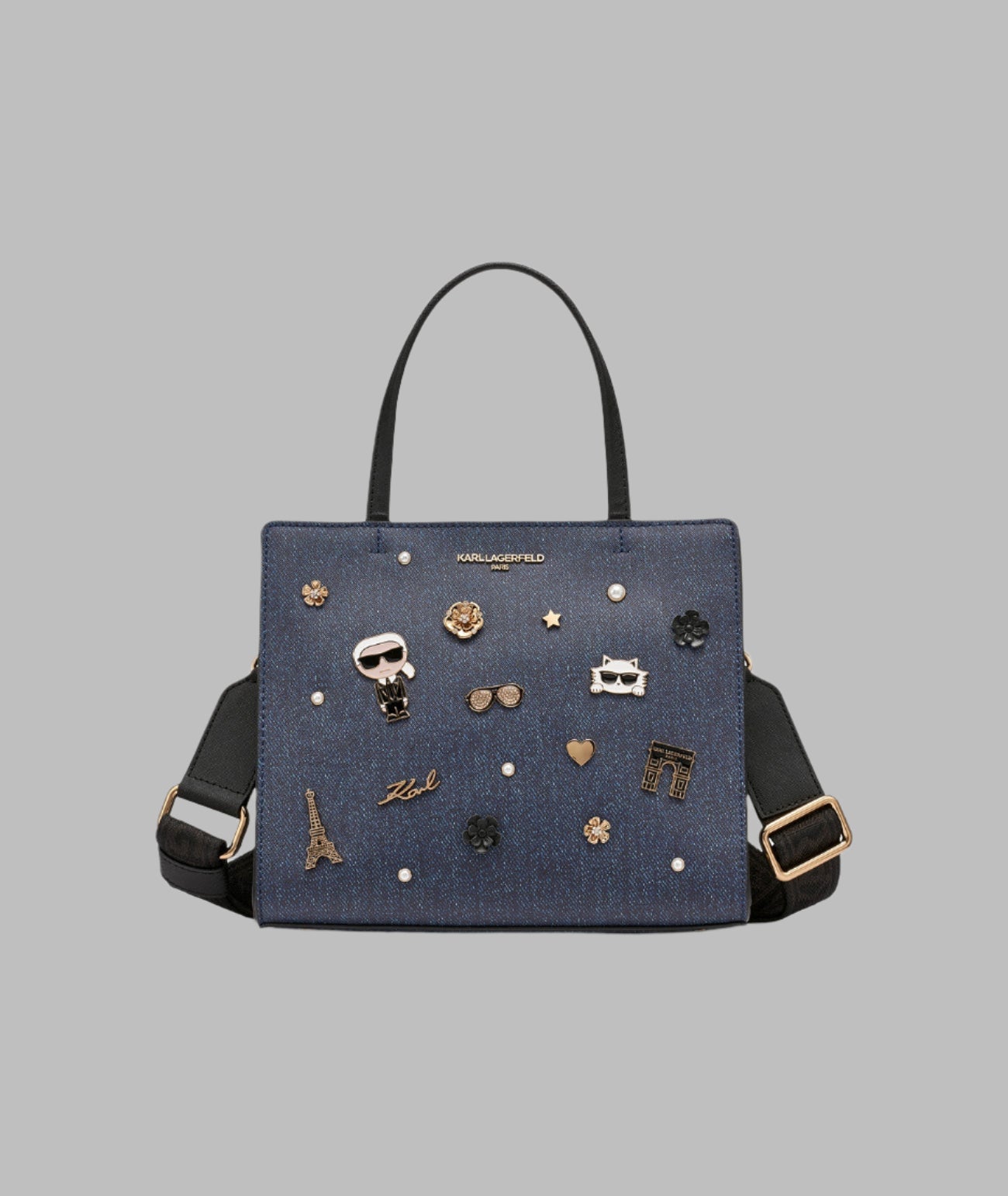 MAYBELLE DENIM SATCHEL WITH PINS View 1 | Women's Sale