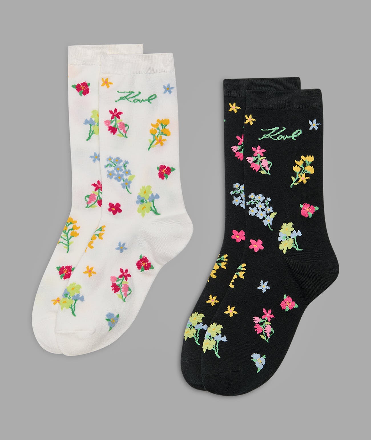 2 PACK ALL OVER FLORAL CREW SOCK SET View 2 | Gifts Under $50