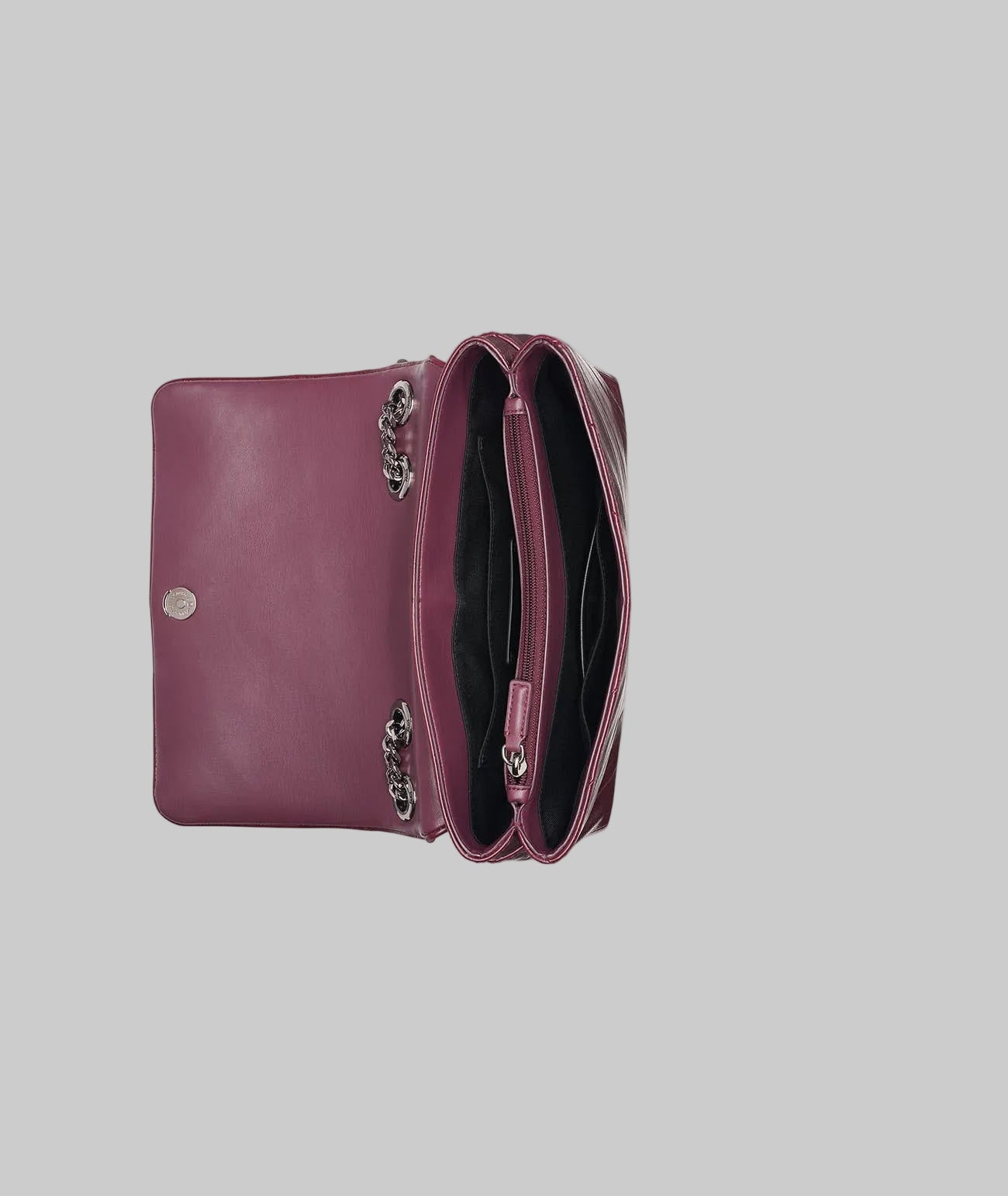 LAFAYETTE CHEVRON EEL SHOULDER PLUM VIEW 4 | Women's Shoulder Bags