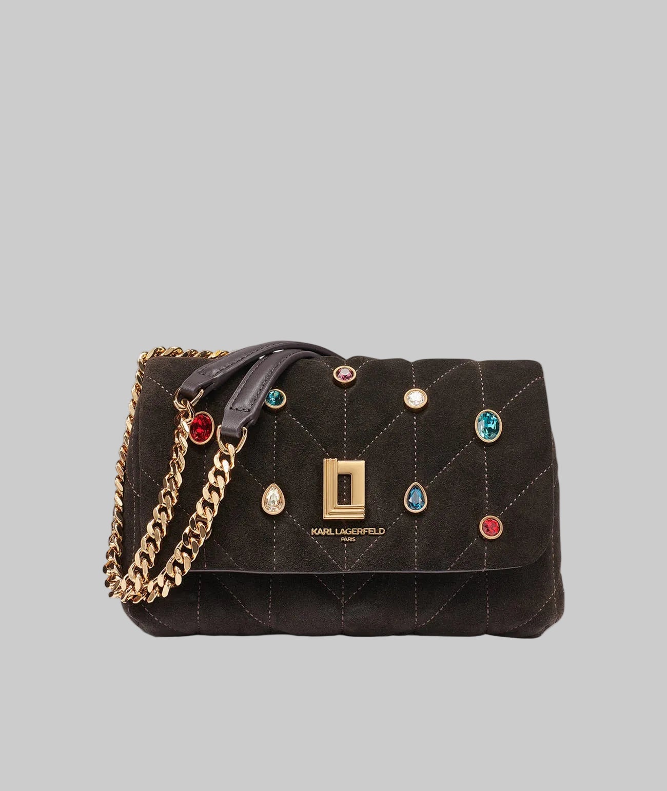 LAFAYETTE SMALL SUEDE CROSSBODY WITH GEMS VIEW 1