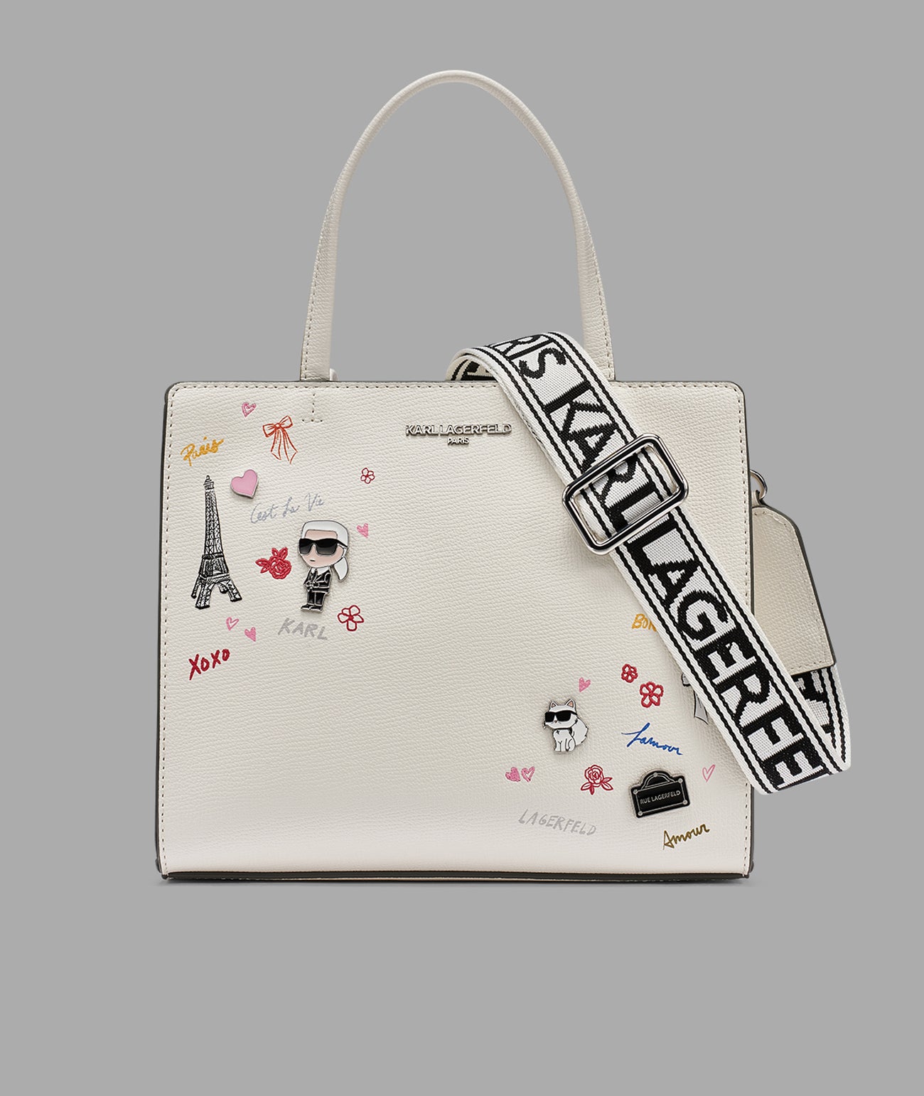 MAYBELLE PRINTED PARIS THEME SATCHEL VIEW 1