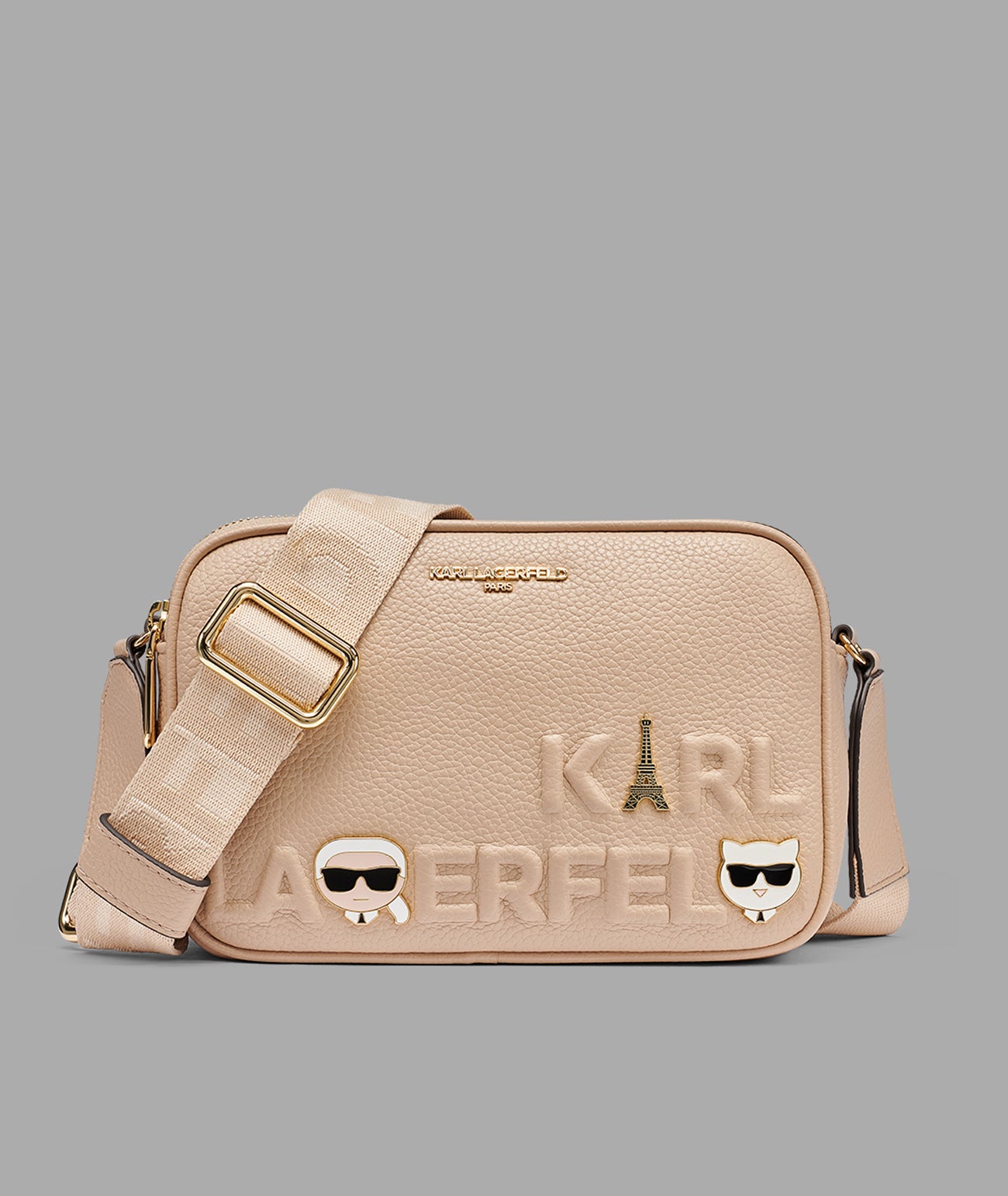 MAYBELLE CROSSBODY DEBOSS LOGO BLACK VIEW 1