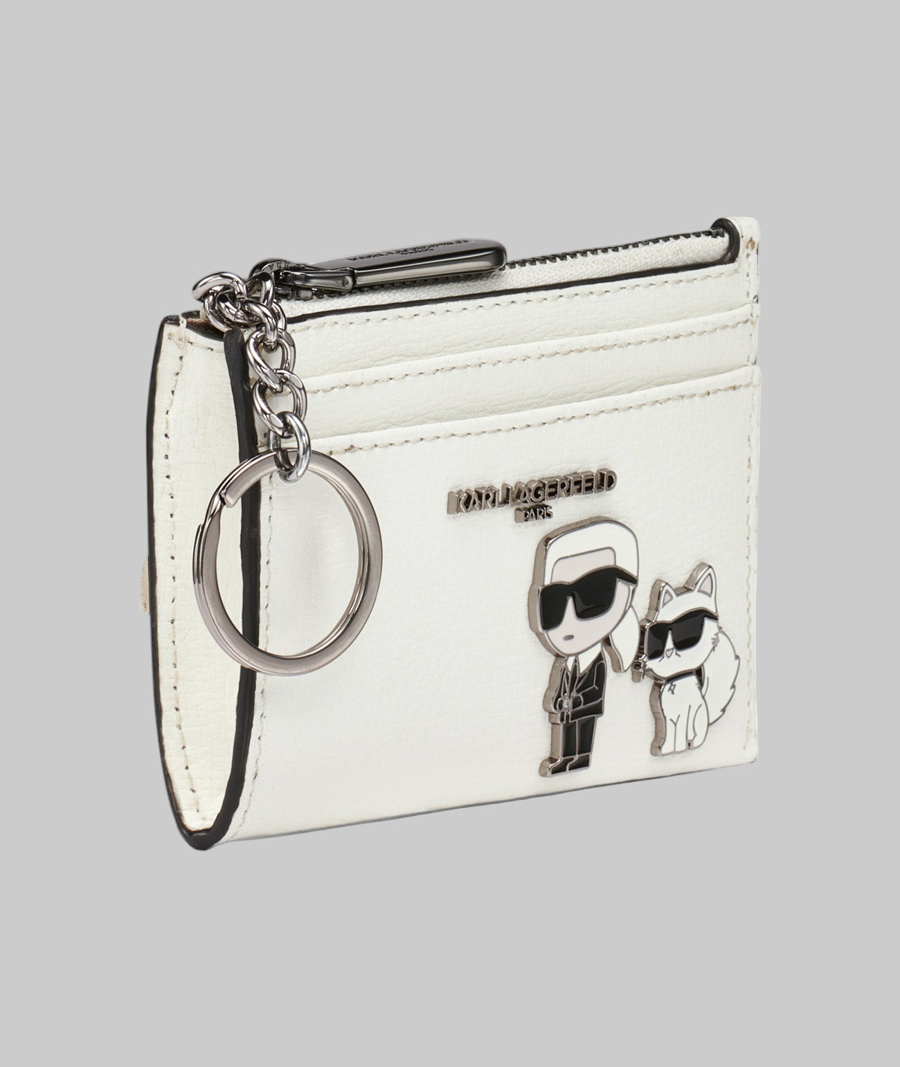 shupette シルバーケース karl lagerfeld Leather Karl Et Choupette Pin Card Case | Karl Lagerfeld Paris