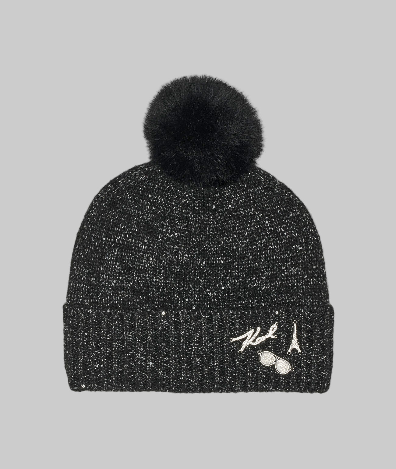 Sequin Faux Fur Pom Hat | Karl Lagerfeld Paris