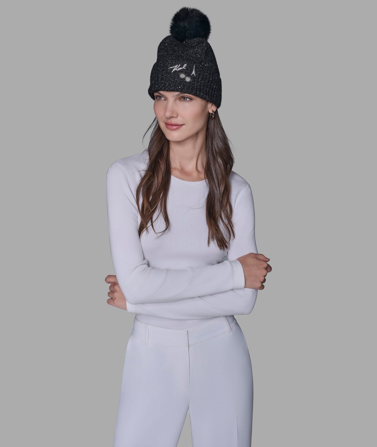 SEQUIN FAUX FUR POM HAT VIEW 4 | Women's Accessories