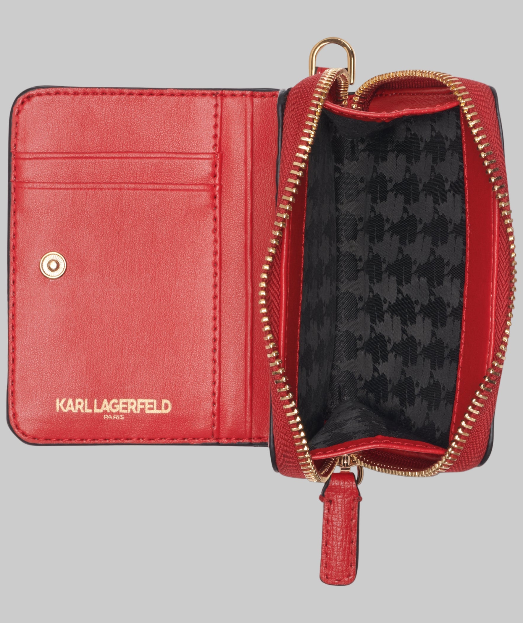SMALL ZIP WALLET BLACK WITH KATE PINS VIEW 4 | Women's Sale