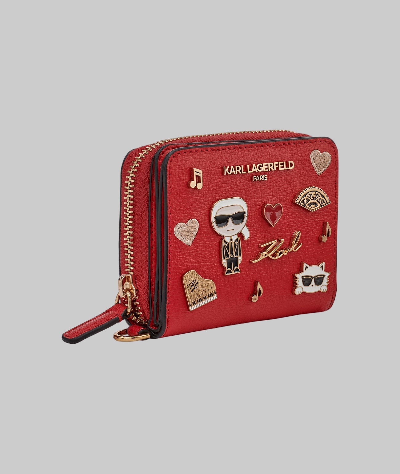 SMALL ZIP WALLET BLACK WITH KATE PINS View 2 | Women's Sale