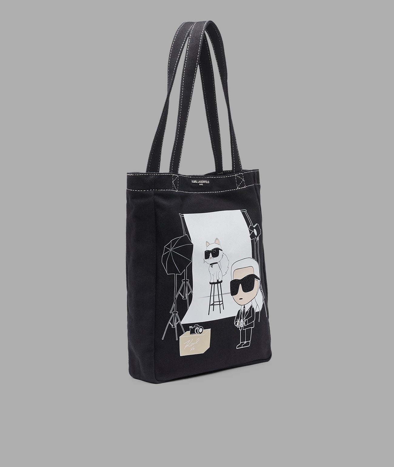 CANNES KARL & CHOUPETTE PHOTOSHOOT CANVAS TOTE View 2 | Women's Totes