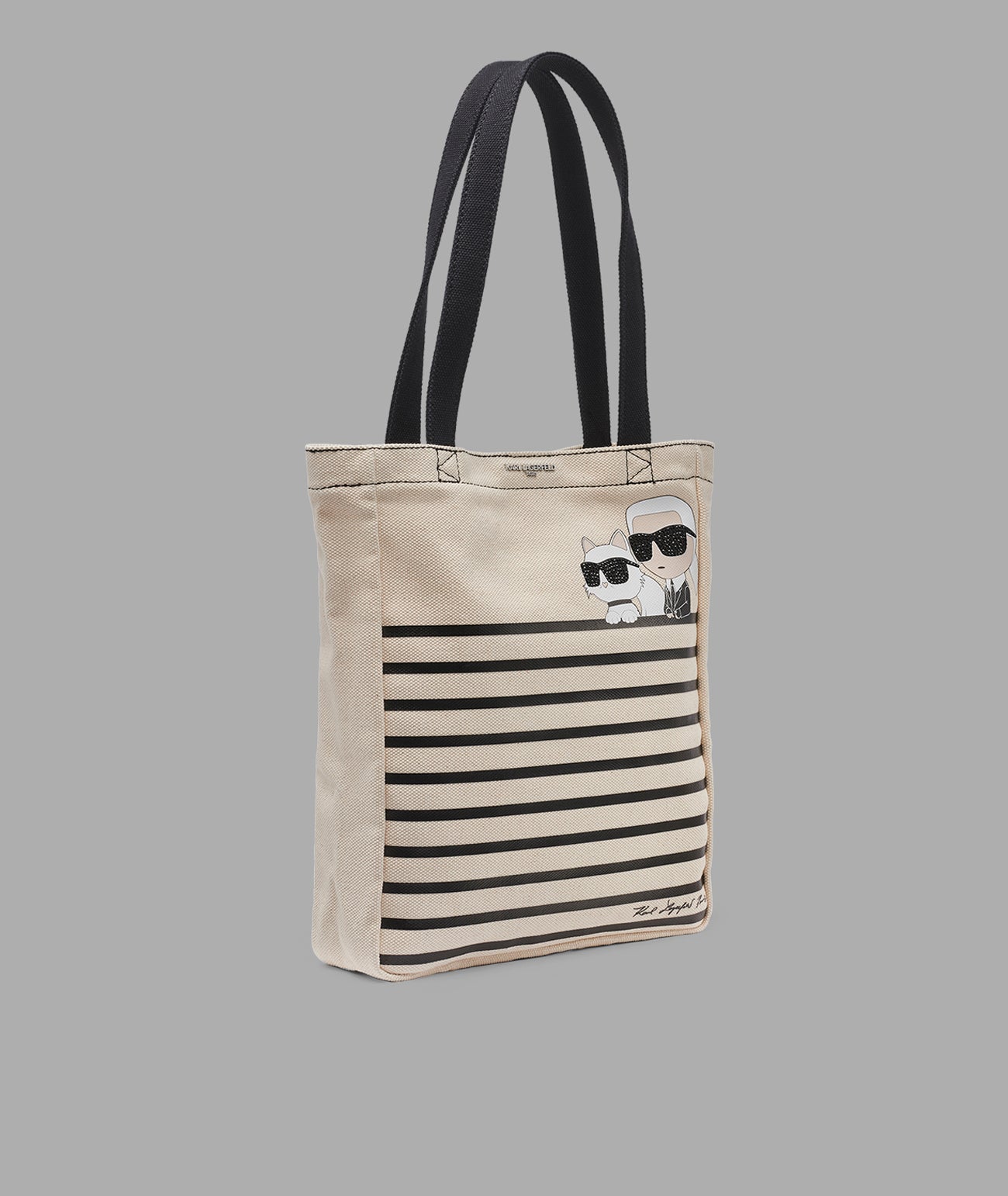 CANNES KARL & CHOUPETTE STRIPED TOTE View 2 | Products