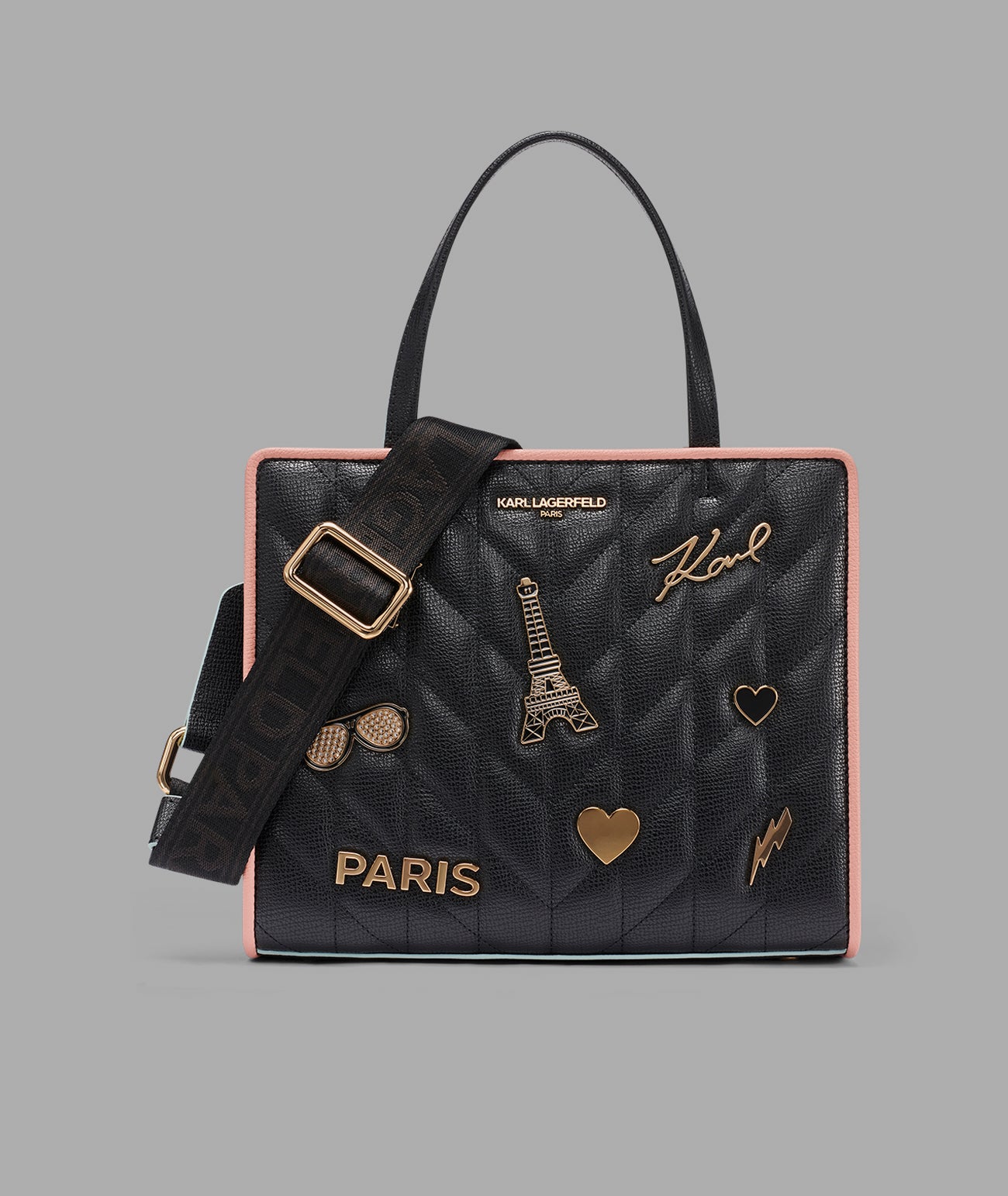 MAYBELLE SATCHEL WITH PINS AND CONTRAST TRIM View 1 | Women's Crossbody Bags