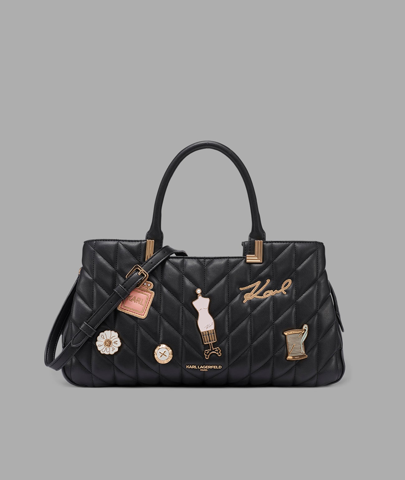 MERIBEL SATCHEL WITH OVERSIZED FASHION PINS View 1 | Products