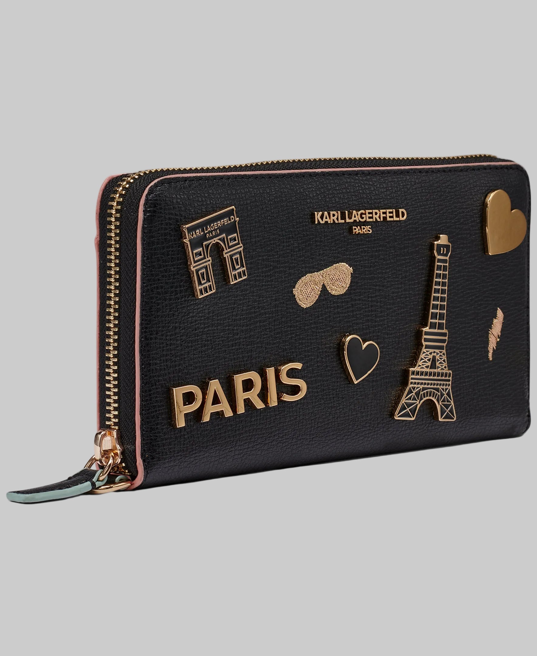 LARGE ZIP WALLET WITH PINS View 2 | Women's Wallet & Leather Goods