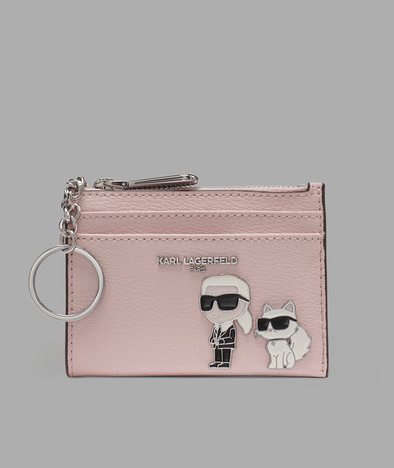 Leather Karl Et Choupette Pin Card Case | Wallets | Karl Lagerfeld