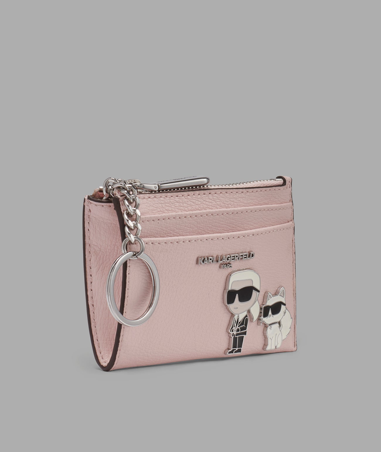 Leather Karl Et Choupette Pin Card Case | Wallets | Karl Lagerfeld