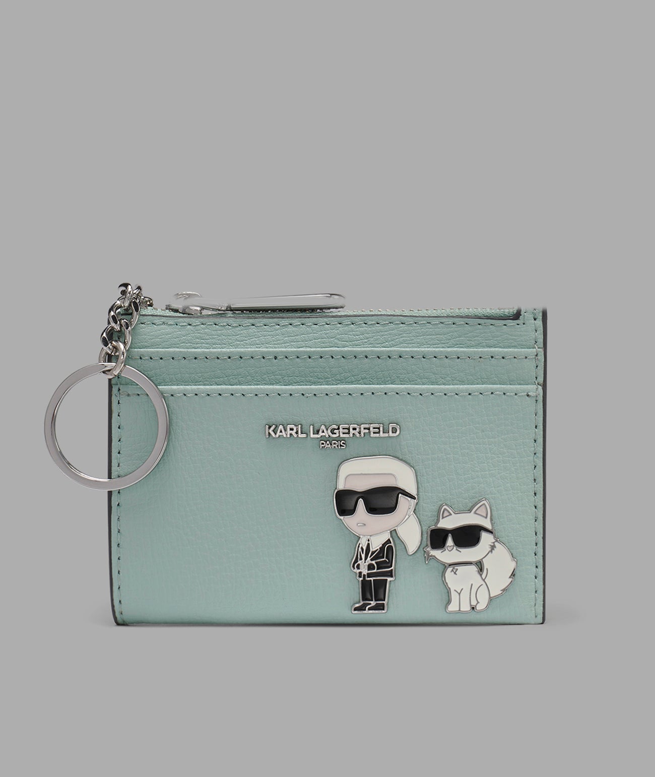 Leather Karl Et Choupette Pin Card Case | Karl Lagerfeld Paris