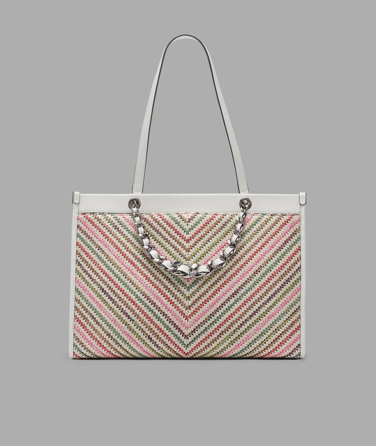 SAVOIE RAFFIA TOTE WITH CHAIN STRAP VIEW 3