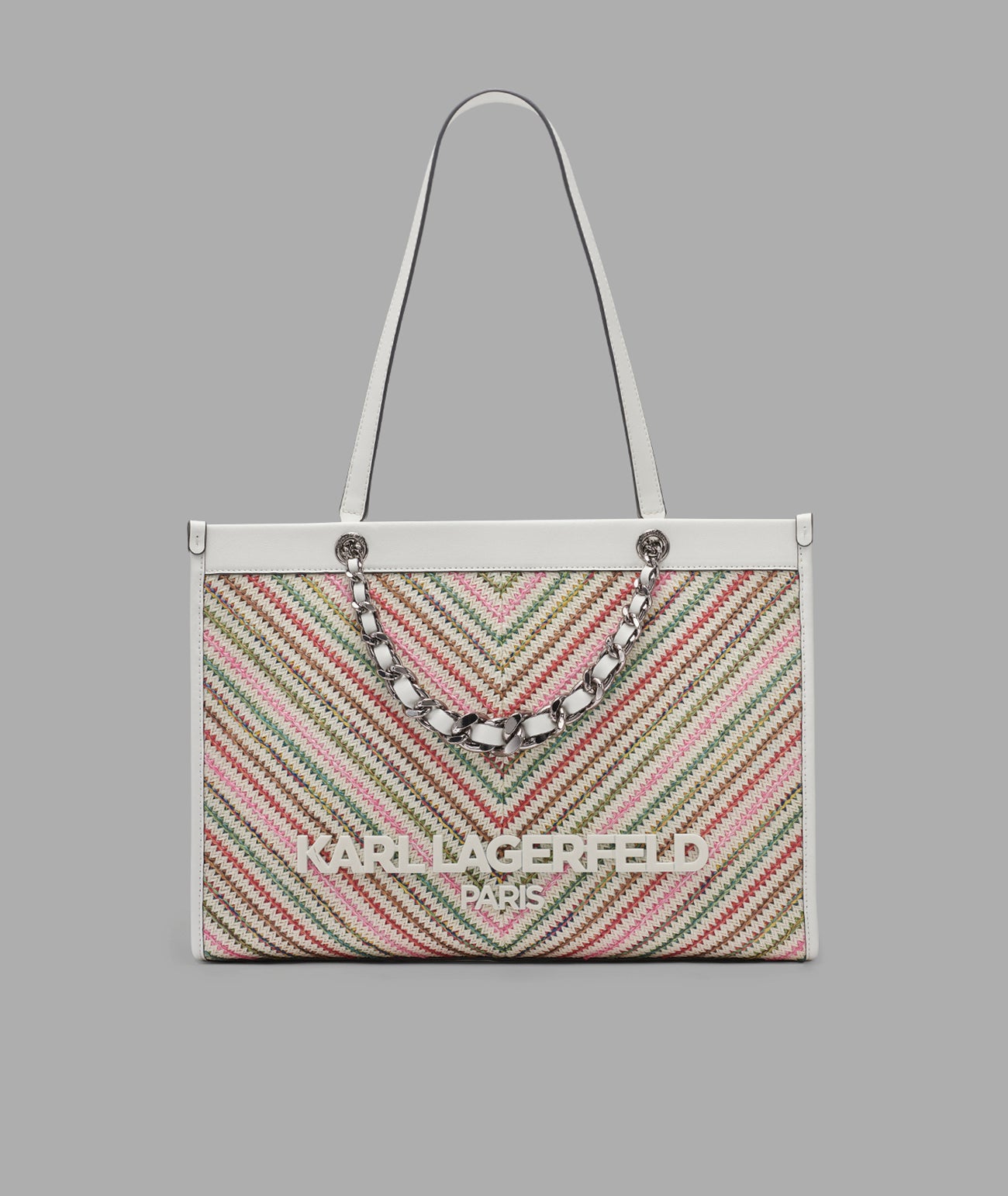 Savoie Raffia Tote With Chain Strap | Totes | Karl Lagerfeld Paris