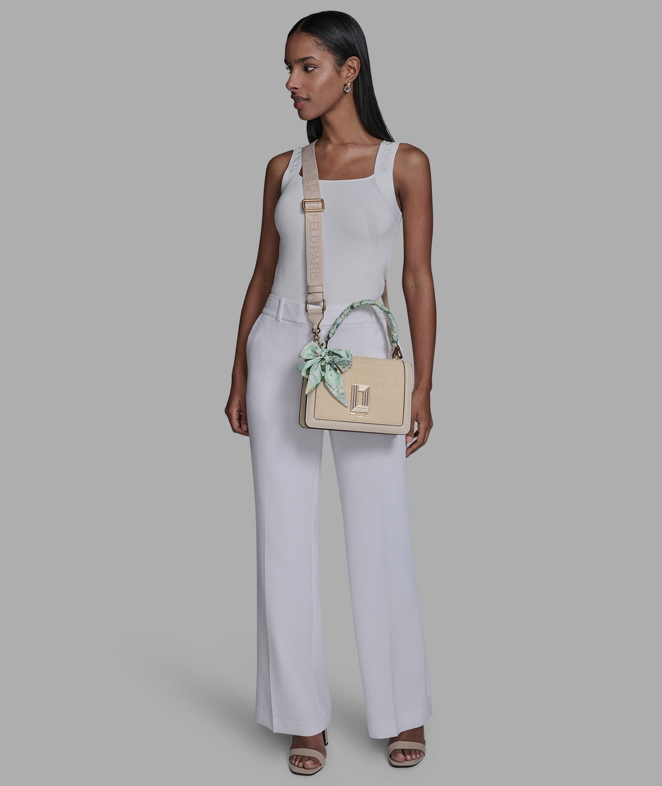 SIMONE RAFFIA SATCHEL WITH FLORAL BOW VIEW 7