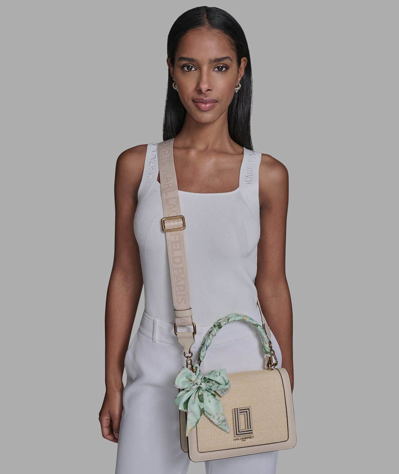 SIMONE RAFFIA SATCHEL WITH FLORAL BOW VIEW 6