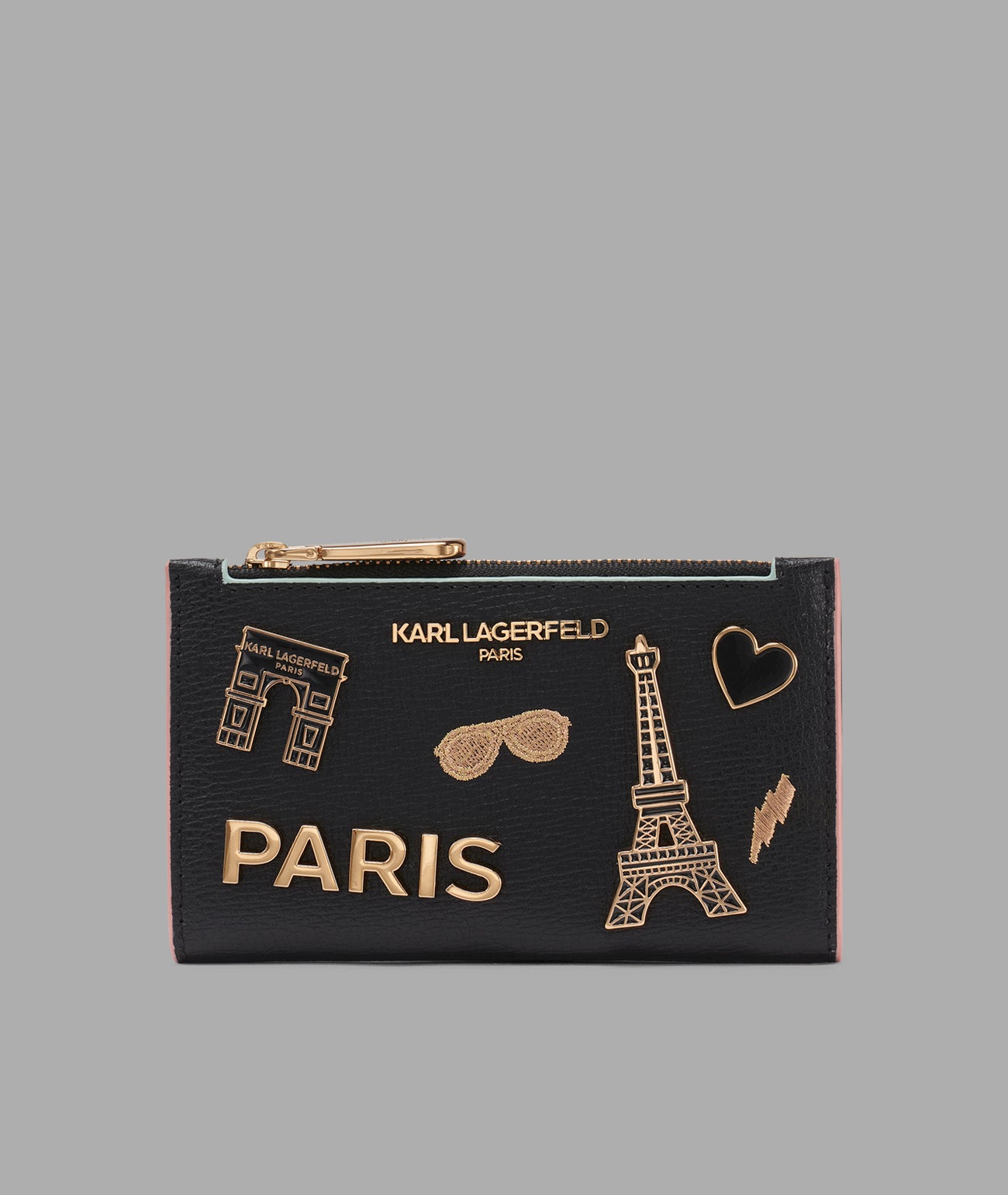 Leather Paris Pin Card Case | Wallets | Karl Lagerfeld Paris