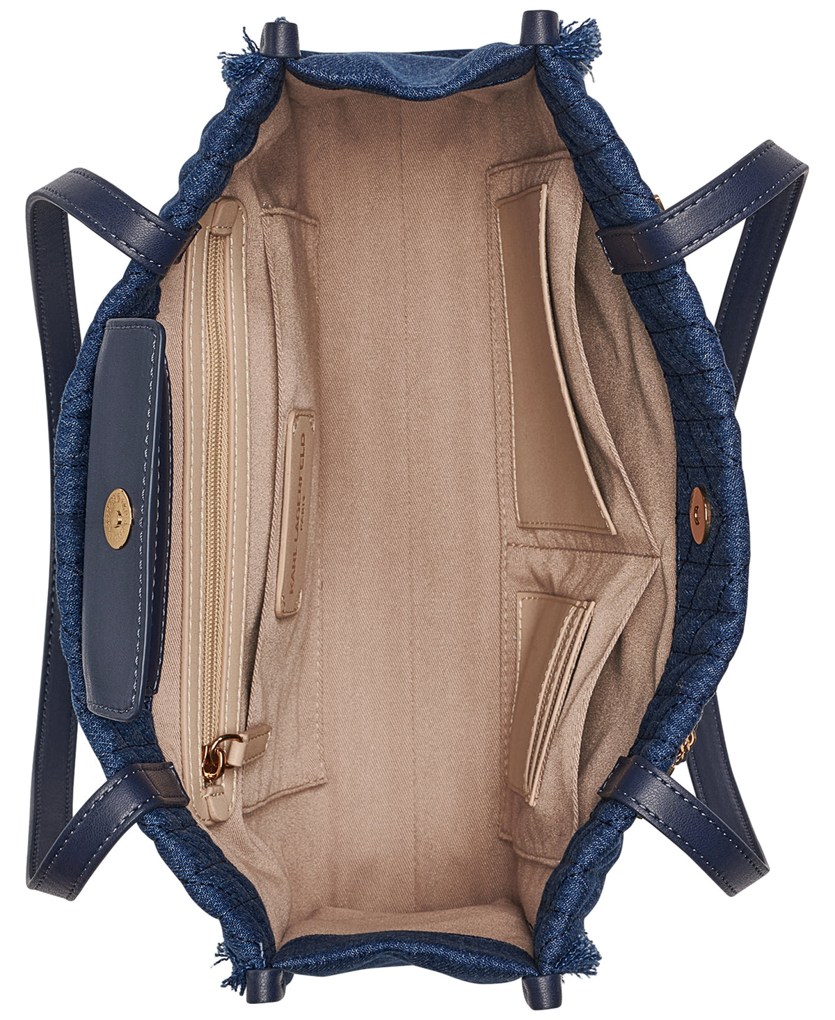 JADE FRAYED QUILTED DENIM SHOPPER TOTE VIEW 4