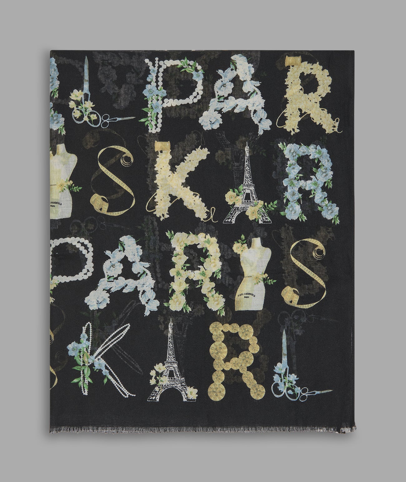 FLORAL KARL LOGO SCARF VIEW 3 | Women's Scarves