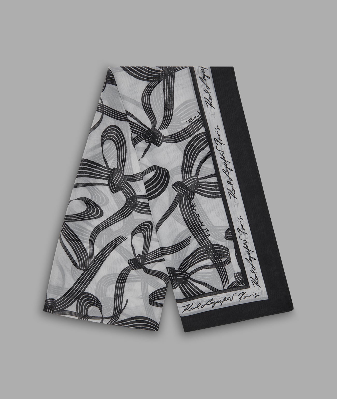 BOW PRINT CHIFFON SCARF View 2 | Women's Scarves