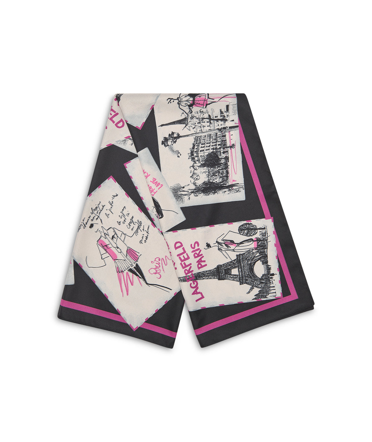 PARIS POSTCARD TWILL SQUARE SCARF VIEW 3