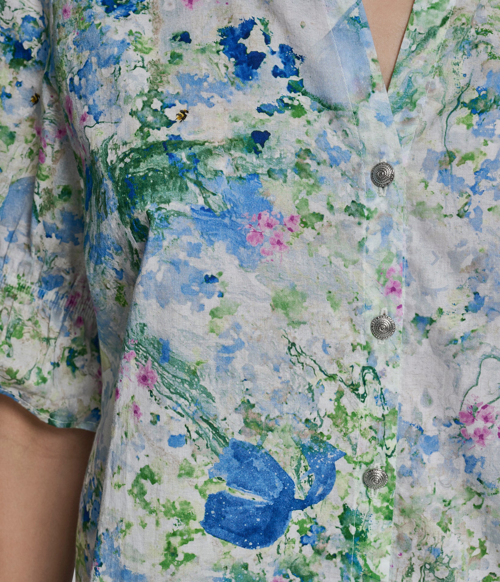 FLORAL PRINT RUFFLE SLEEVE TOP VIEW 6 | Women's Tops & Sweaters