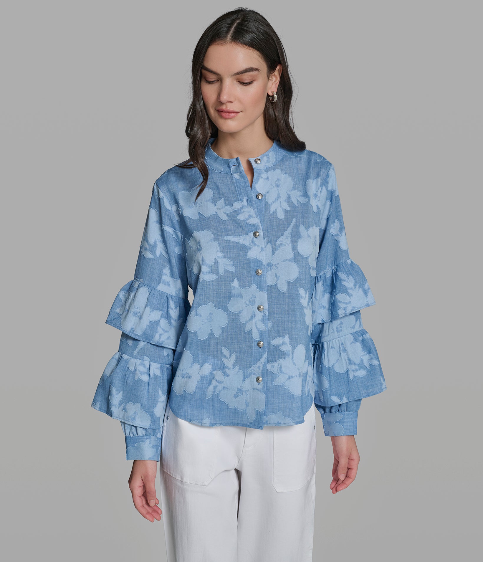 JACQUARD BUTTON DOWN TOP VIEW 5 | Spring Picks