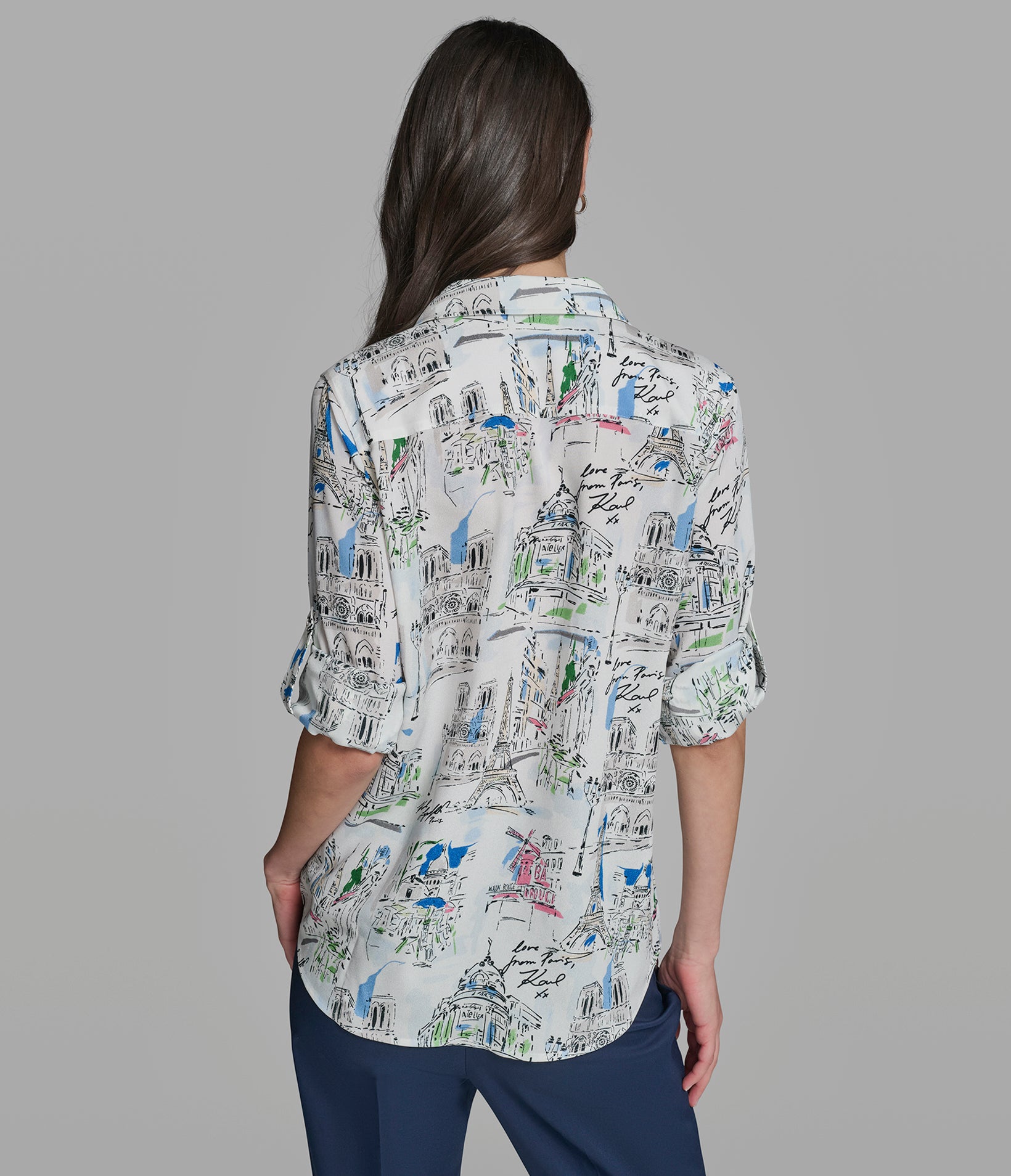 PARIS SKETCH PRINTED BLOUSE View 2 | New Women's Clothing