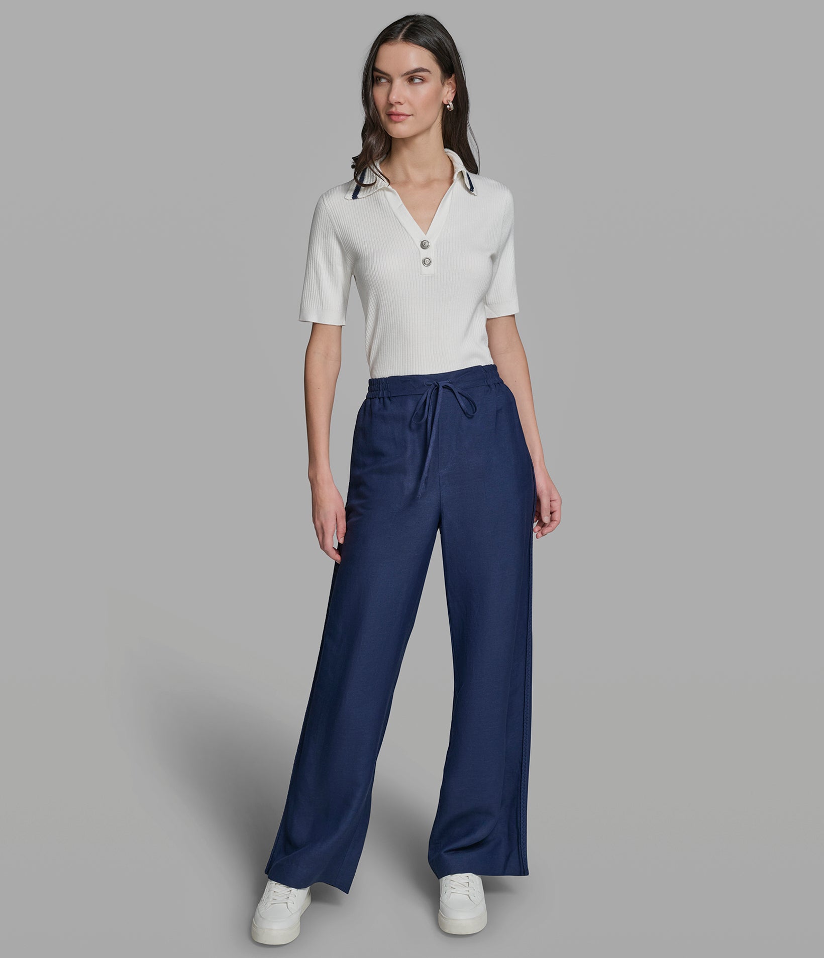 LINEN DRAWSTRING PANT View 1 | New Arrivals