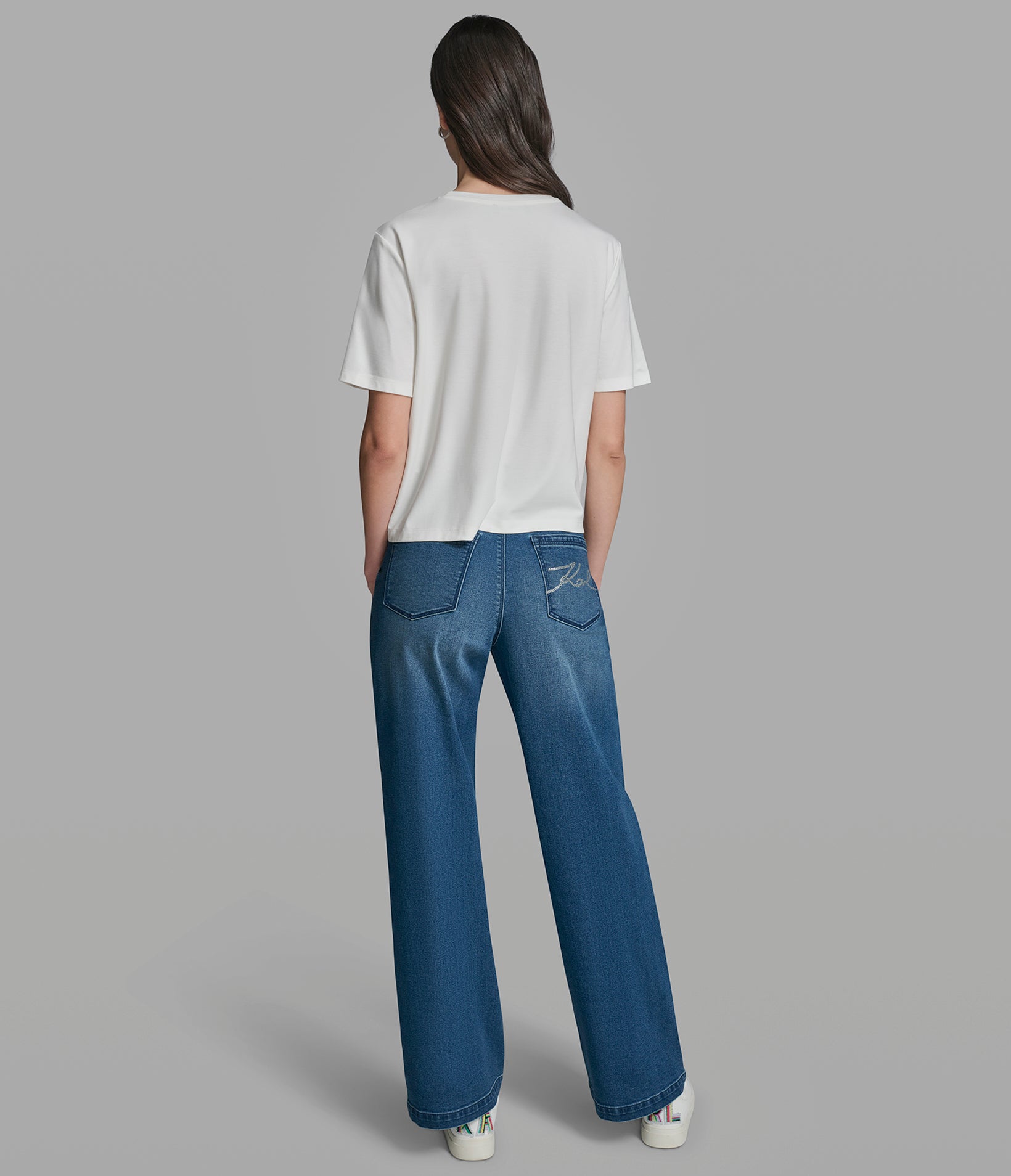 SHORT SLEEVE KNIT SHIRT WITH CROCHET POCKETS VIEW 5 | Women's Clothing