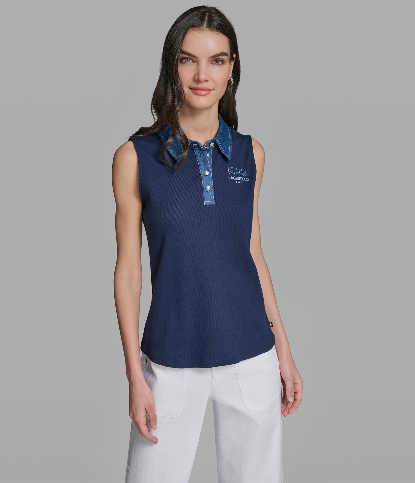 SHORT SLEEVE DENIM COLLAR POLO View 1 | Products