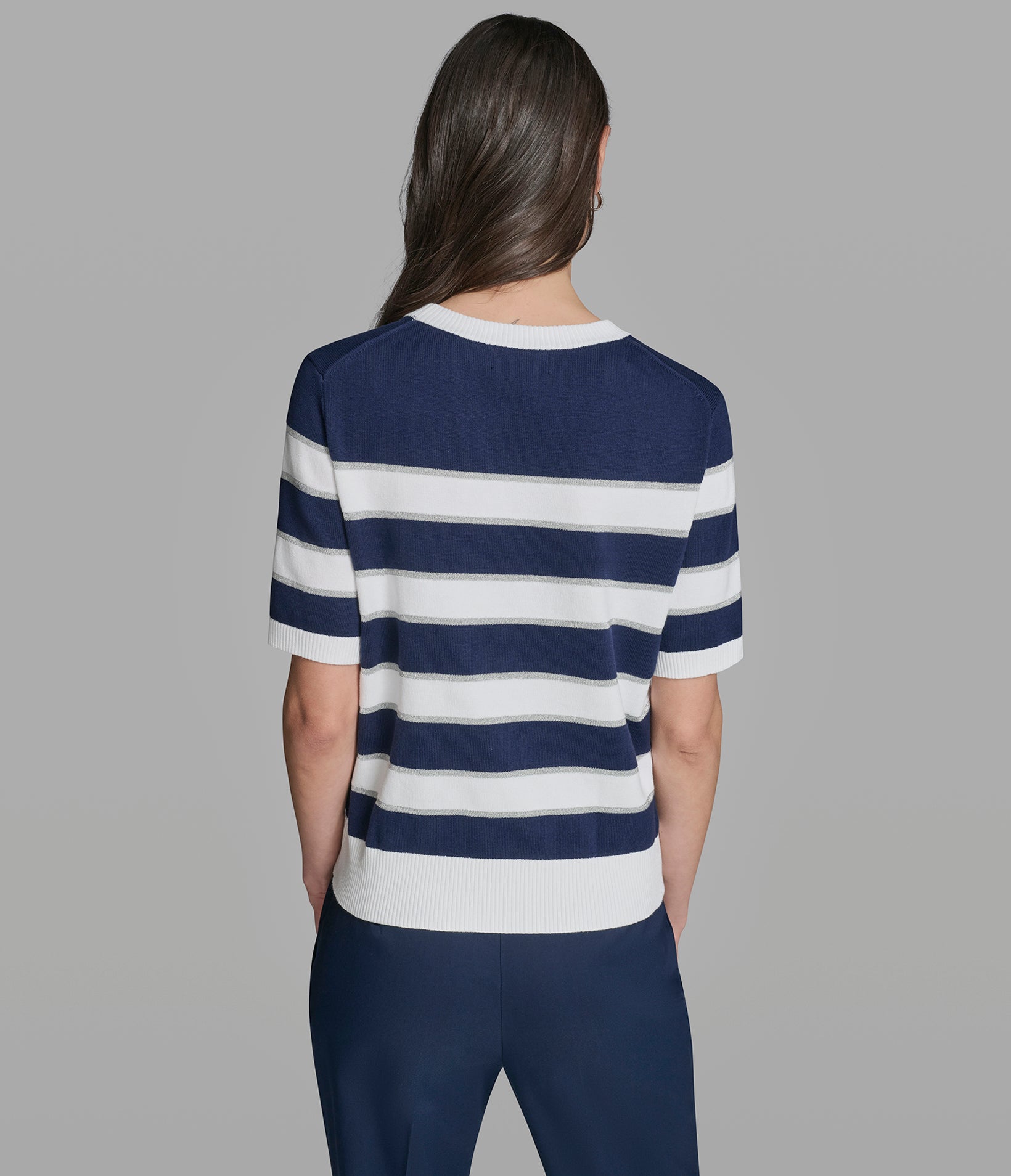 SEQUIN STRIPE KNIT TOP View 2 | Women's Clothing